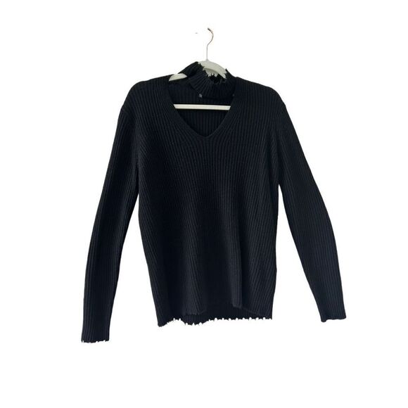 R13 Choker V-Neck Cashmere Sweater Women’s Black Size XS - Picture 1 of 8